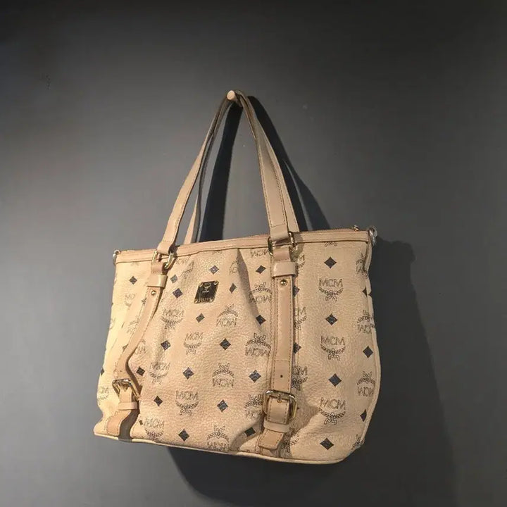 [BUNJANG] MCM Logo Shoulder Bag/Tote Bag (Ivory) / MCM 로고 숄더백 / 토트백 아이보리