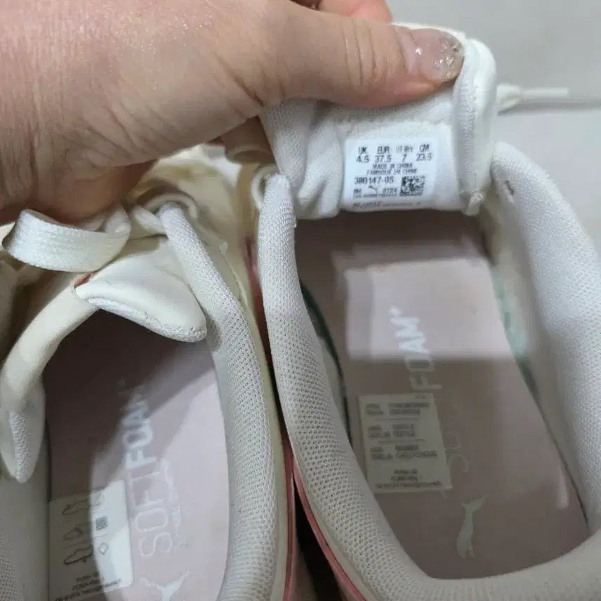 [BUNJANG] Puma White Pink Sneakers / 푸마 화이트 핑크 스니커즈 운동화