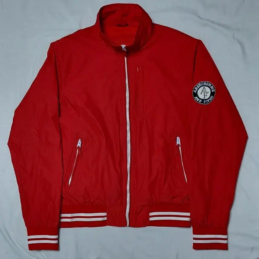 [BUNJANG] Abercrombie &amp; Fitch Vintage Patch Windbreaker (Red) / [L] 아베크롬비 &amp; 피치 빈티지 패치 윈드브레이커 (레드)