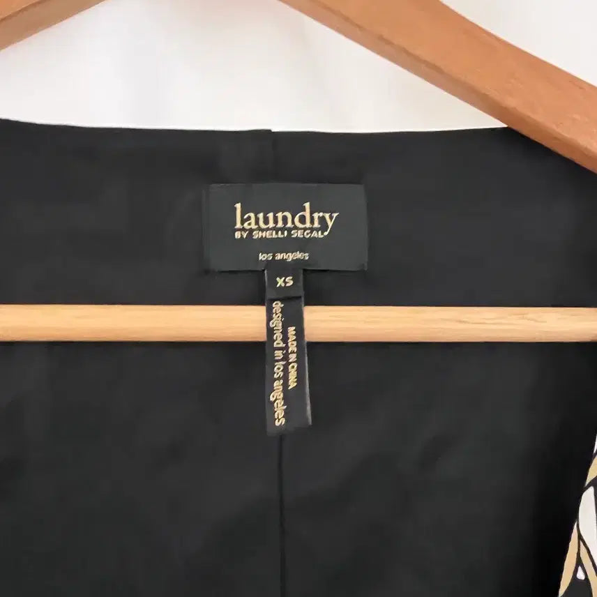 [BUNJANG] Laundry Shelli Segal Pattern Wrap Dress / laundry 블랙 패턴 랩 원피스