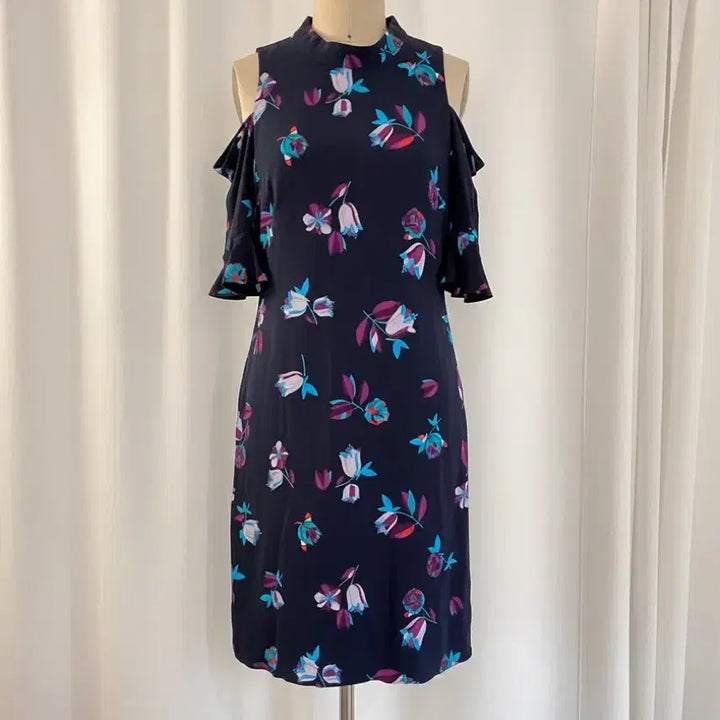 [BUNJANG] REBECCA TAYLOR Floral Cold Shoulder Dress / 플라워 패턴 콜드 숄더 원피스