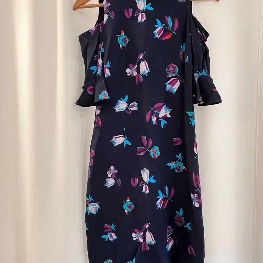 [BUNJANG] REBECCA TAYLOR Floral Cold Shoulder Dress / 플라워 패턴 콜드 숄더 원피스