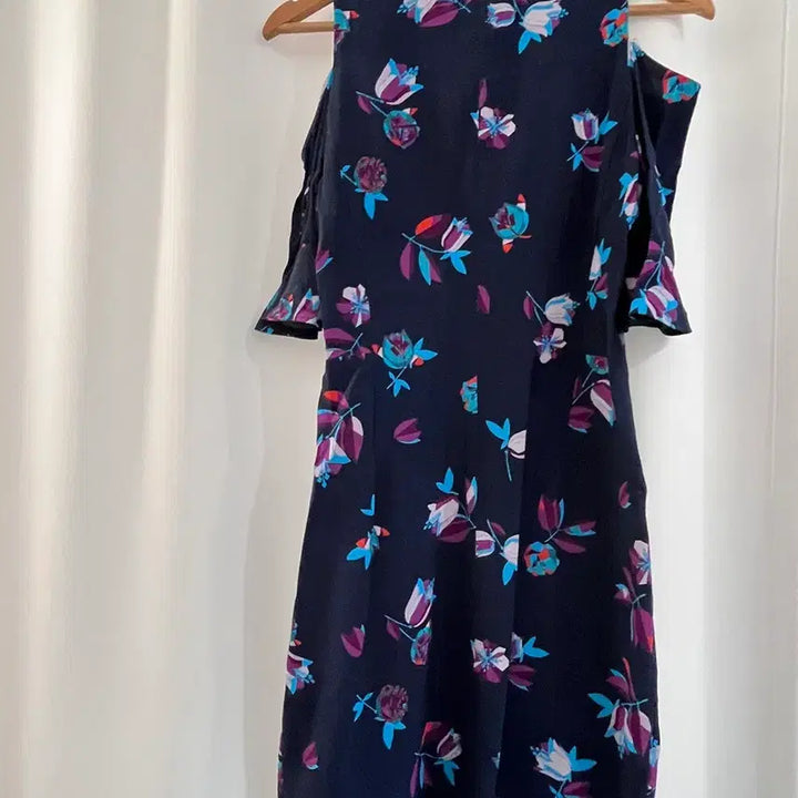 [BUNJANG] REBECCA TAYLOR Floral Cold Shoulder Dress / 플라워 패턴 콜드 숄더 원피스