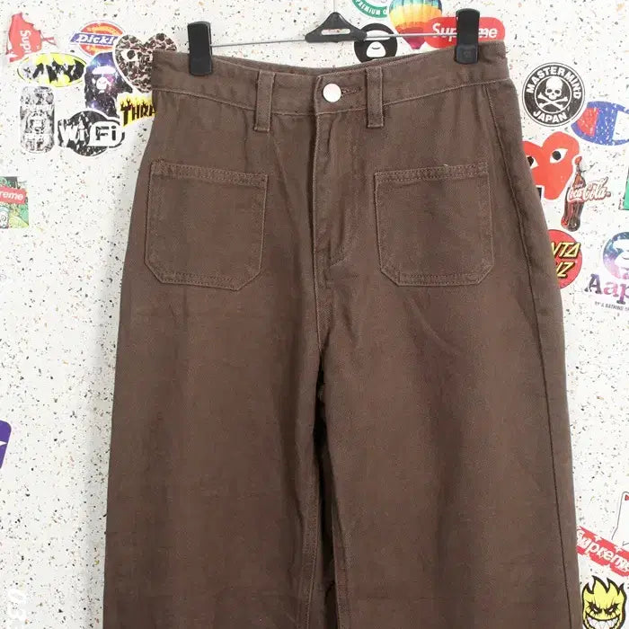 [BUNJANG] Basic Brown Cotton Chino Pants (Women&