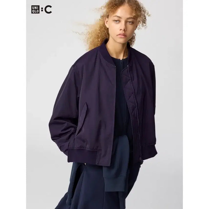 [BUNJANG] Uniqlo Bomber Jacket - Purple / 유니클로 c 봄버자켓 L