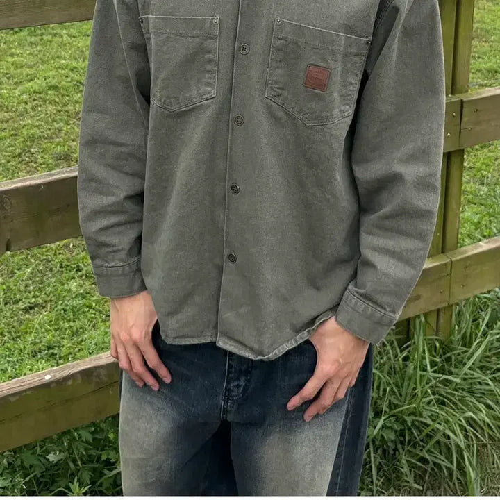 [BUNJANG] MMMC FW Fair Work Long Sleeve Shirt Khaki XL / 워크 셔츠 XL 새상품 판매합니다.