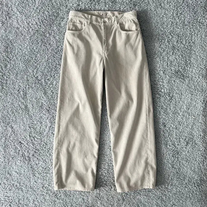 [SOLD OUT] 오라리 피그먼트 다이드 코듀로이 와이드 팬츠 화이트 카키 3