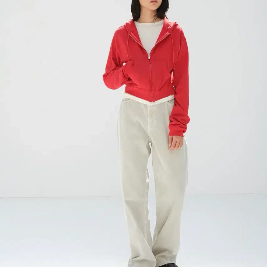 [SOLD OUT] 오라리 피그먼트 다이드 코듀로이 와이드 팬츠 화이트 카키 3