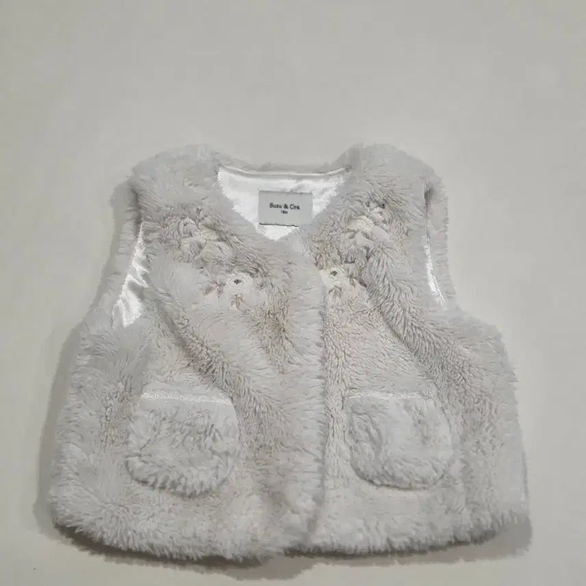 [BUNJANG] Chouchou &amp; Cra Faux Fur Vest 100 (24M) / 슈슈앤크라 퍼베스트 100 (24M)