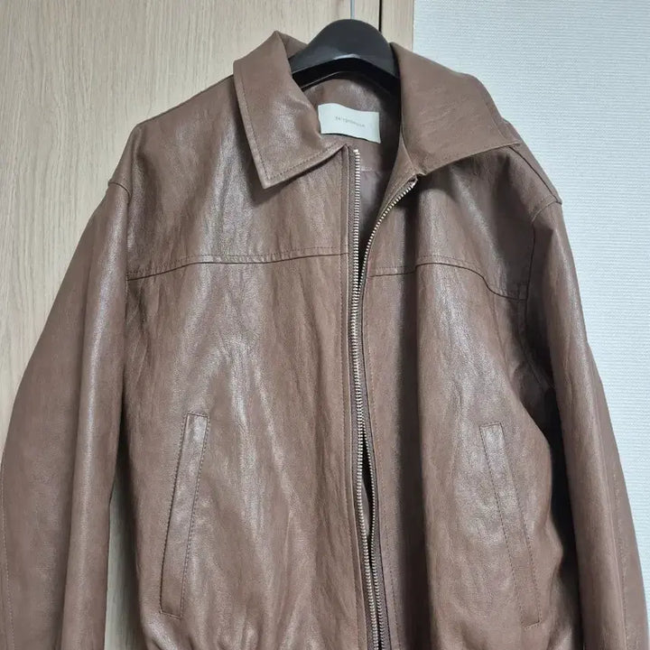[BUNJANG] Delightmoon Brown Leather Crop Jacket / delightmoon 새상품 브라운 레더 자켓 크롭 간절기 봄 아우터