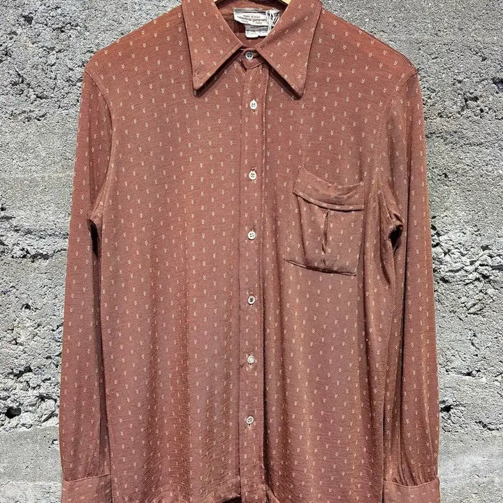 [BUNJANG] Vintage Valentino Garavani Brown Patterned Shirt / 빈티지 발렌티노 가라바니 셔츠