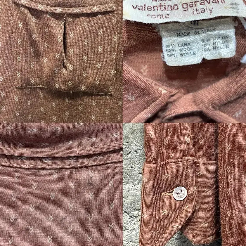 [BUNJANG] Vintage Valentino Garavani Brown Patterned Shirt / 빈티지 발렌티노 가라바니 셔츠