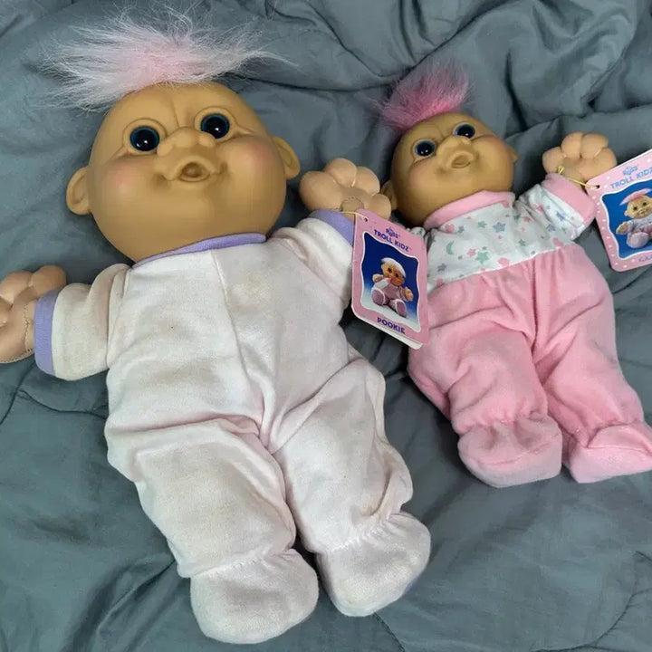 [BUNJANG] Vintage Troll Kids Fucky &amp; Gagy Soft Troll Dolls Set / 빈티지 트롤 키즈 푸키 가가 (소프트 트롤 인형)