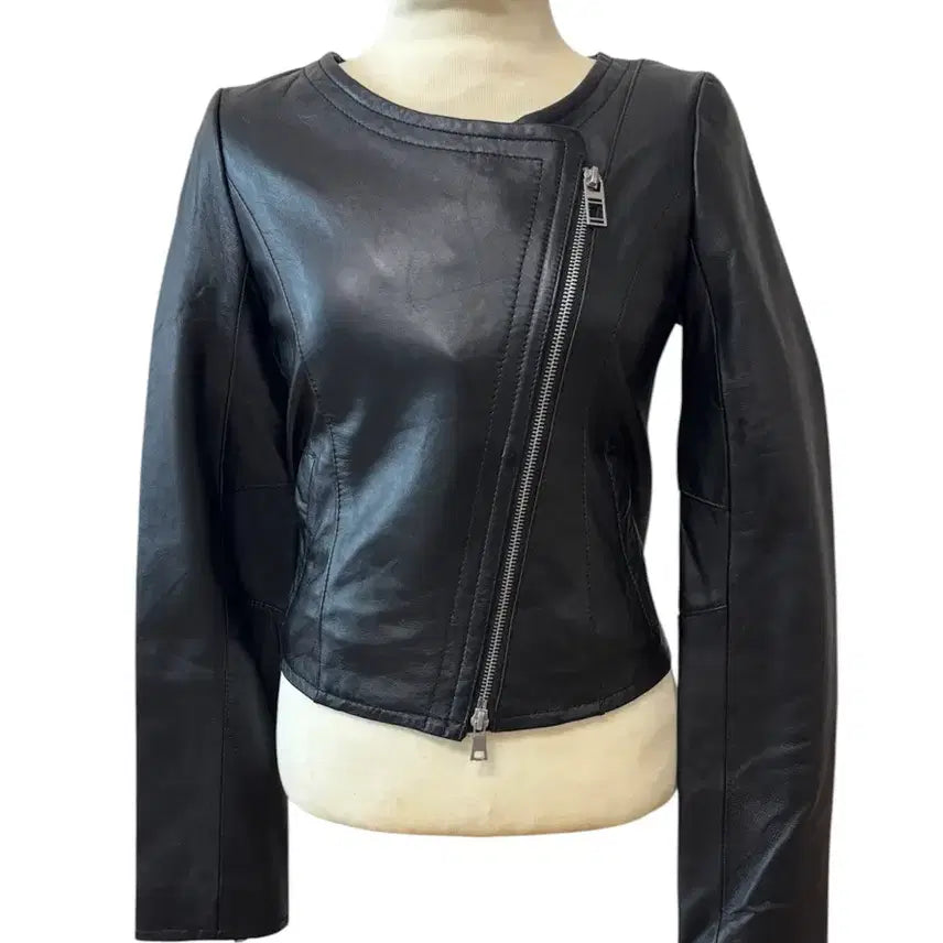 [BUNJANG] Royal Party Lambskin Crop Jacket / 로얄 파티 리얼 양가죽 크롭 자켓