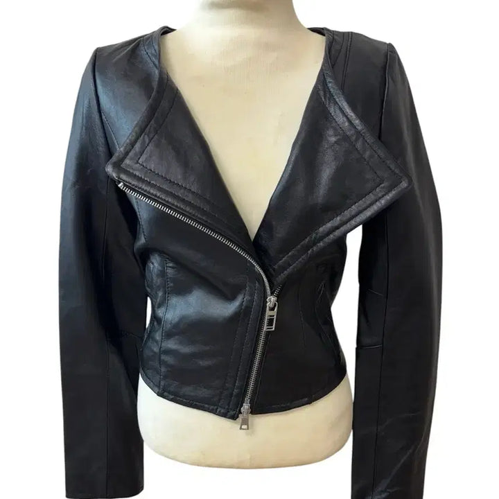 [BUNJANG] Royal Party Lambskin Crop Jacket / 로얄 파티 리얼 양가죽 크롭 자켓
