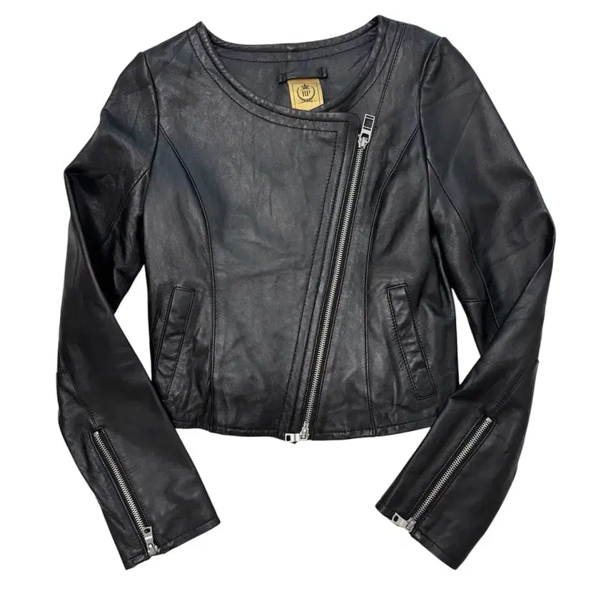 [BUNJANG] Royal Party Lambskin Crop Jacket / 로얄 파티 리얼 양가죽 크롭 자켓