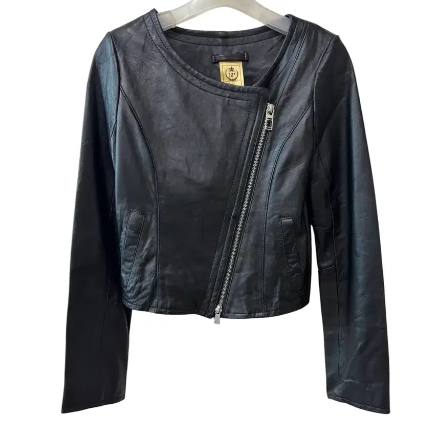 [BUNJANG] Royal Party Lambskin Crop Jacket / 로얄 파티 리얼 양가죽 크롭 자켓