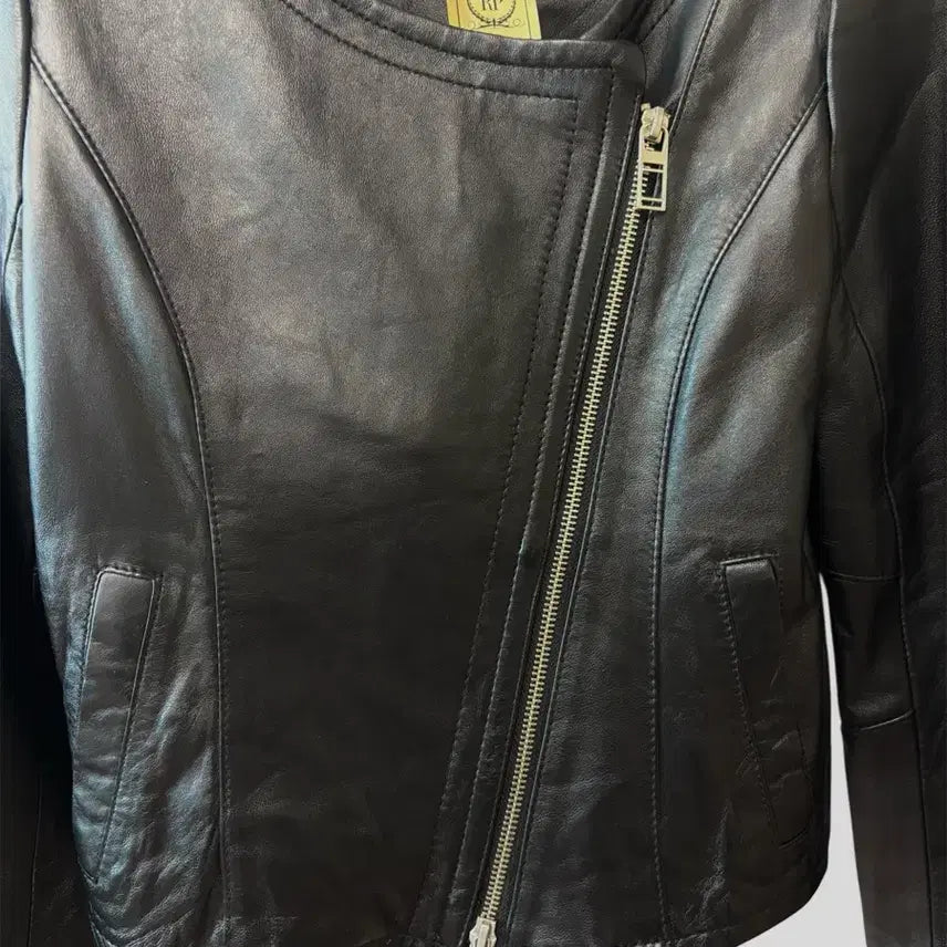 [BUNJANG] Royal Party Lambskin Crop Jacket / 로얄 파티 리얼 양가죽 크롭 자켓