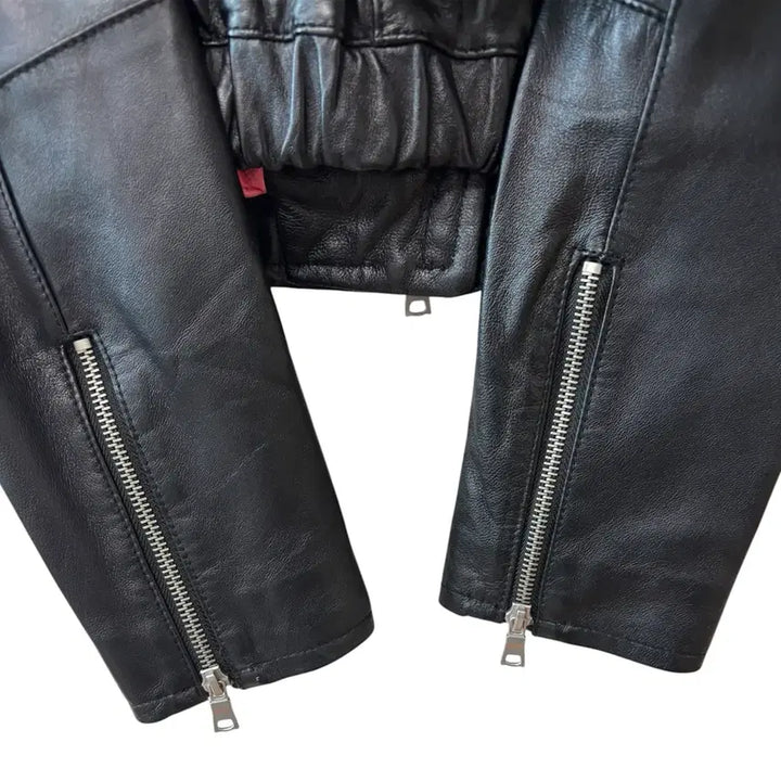 [BUNJANG] Royal Party Lambskin Crop Jacket / 로얄 파티 리얼 양가죽 크롭 자켓