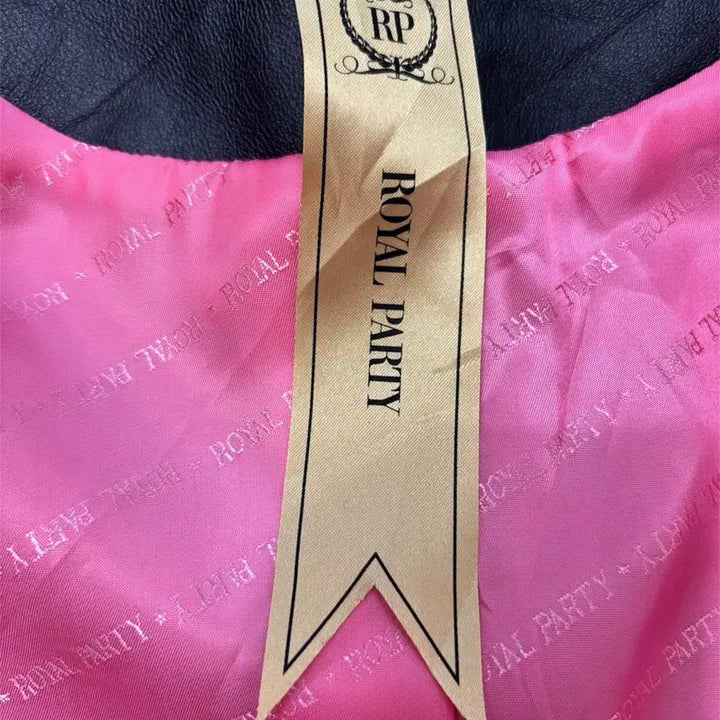 [BUNJANG] Royal Party Lambskin Crop Jacket / 로얄 파티 리얼 양가죽 크롭 자켓