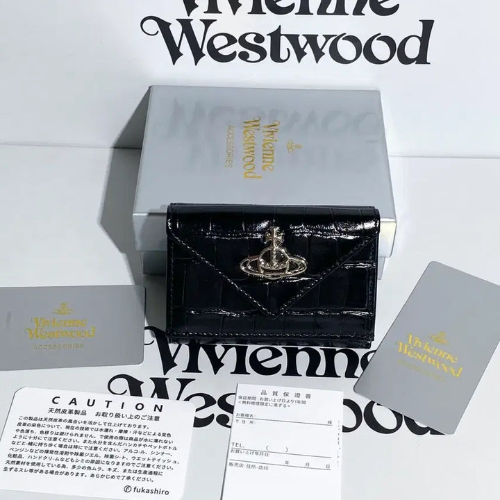 [BUNJANG] Vivienne Westwood Crocodile Leather Wallet / 비비안웨스트우드 지갑 블랙  악어가죽  은장