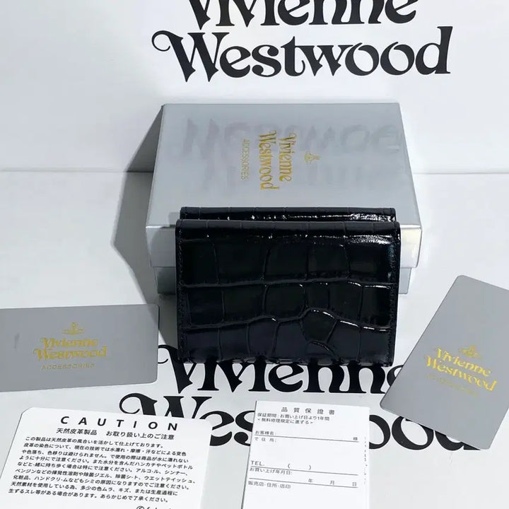 [BUNJANG] Vivienne Westwood Crocodile Leather Wallet / 비비안웨스트우드 지갑 블랙  악어가죽  은장