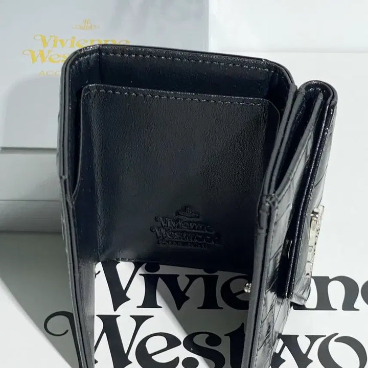 [BUNJANG] Vivienne Westwood Crocodile Leather Wallet / 비비안웨스트우드 지갑 블랙  악어가죽  은장