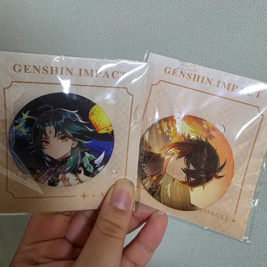[BUNJANG] Genshin Impact Xiao, Zhongli Can Badge Set / 원신 소, 종려 캔뱃지 세트 팔아요