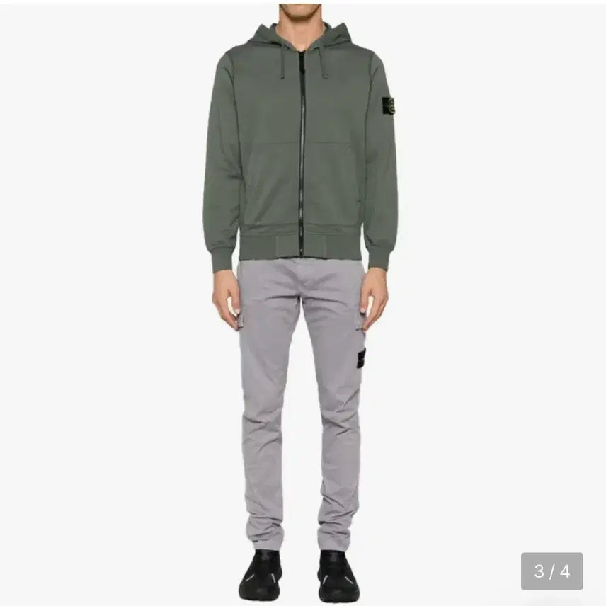[BUNJANG] Stone Island Olive Hoodie / 스톤아일랜드 후드티 올리브
