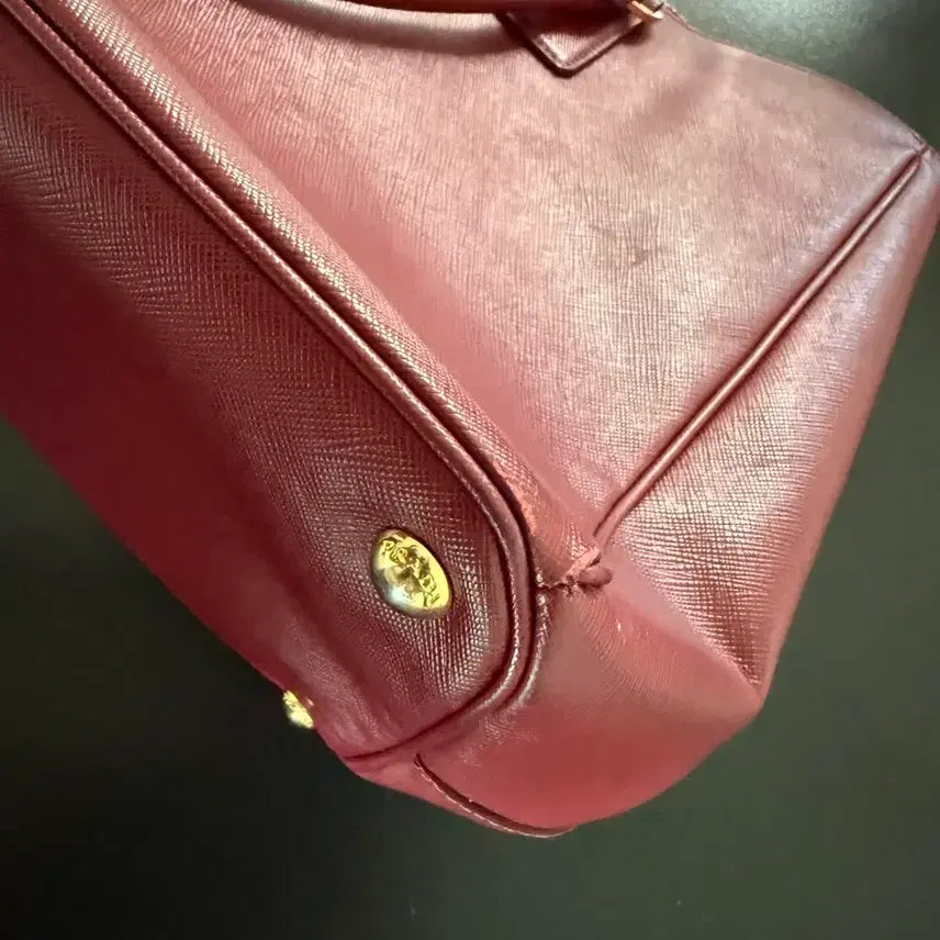[BUNJANG] Prada Saffiano Leather Tote Bag / 프라다 사피아노 가죽 토트백 버건디 정품