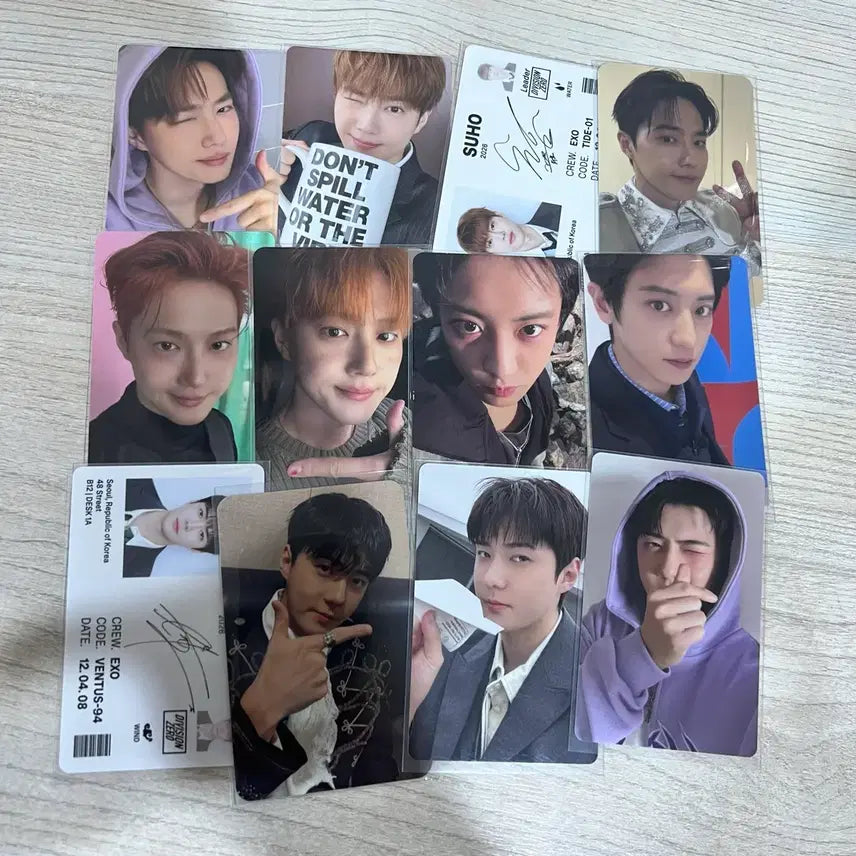 [SOLD OUT] 엑소 수호 준면 찬열 세훈 포카 12장 일괄 양도