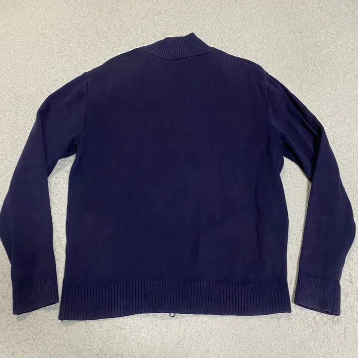 [BUNJANG] Lacoste Navy Knit Zip-Up Cardigan 100 / 라코스테 네이비 니트 집업 가디건 100