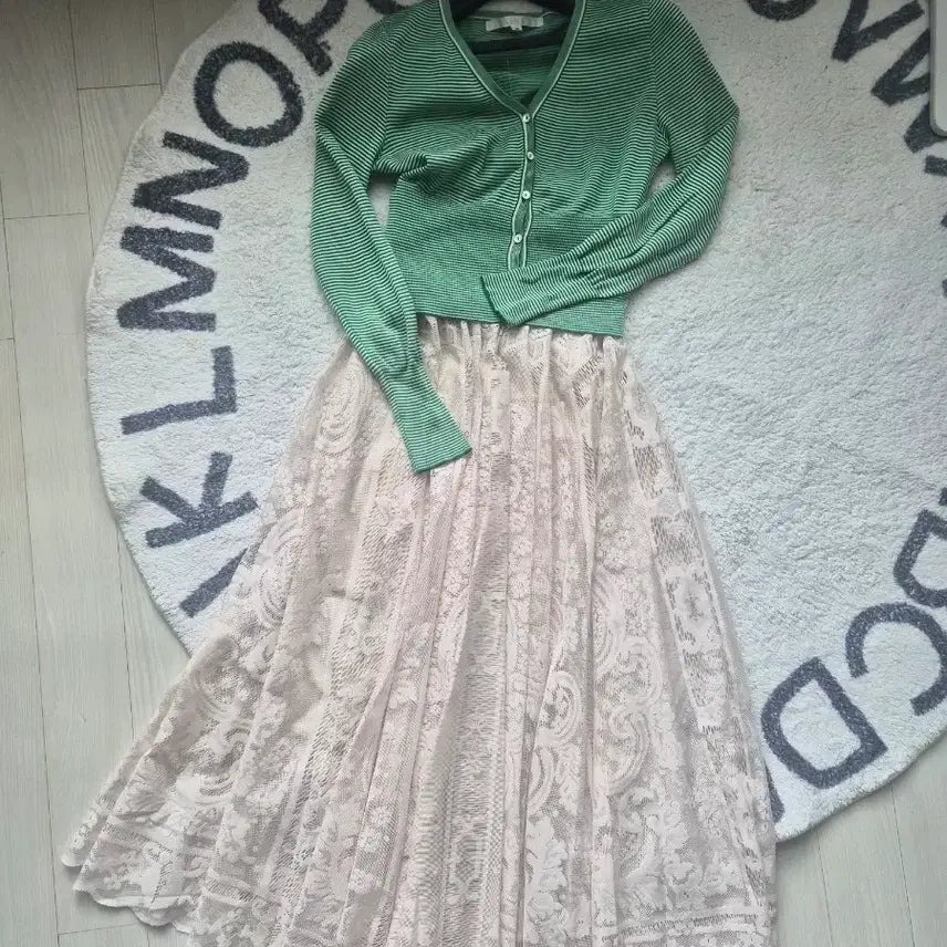 [BUNJANG] Ivory Lace Long Skirt / 택채새제품,5만원후반대) 아이보리 고급레이스 롱스커트 S