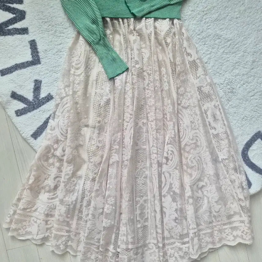 [BUNJANG] Ivory Lace Long Skirt / 택채새제품,5만원후반대) 아이보리 고급레이스 롱스커트 S
