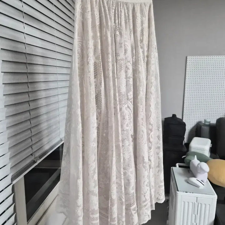 [BUNJANG] Ivory Lace Long Skirt / 택채새제품,5만원후반대) 아이보리 고급레이스 롱스커트 S