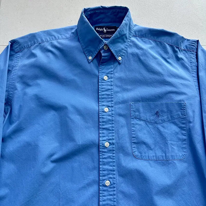 [SOLD OUT] 90s 폴로 랄프로렌 더 빅셔츠 포플린 블루 (The Big Shirt)