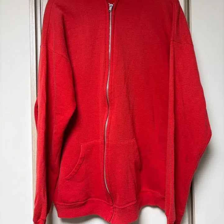 [BUNJANG] Vintage 70s Blank Red Zip-Up Hoodie XL / [XL] 빈티지 70s 블랭크 무지 후드집업 레드
