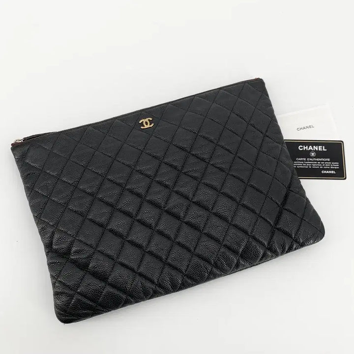[BUNJANG] Chanel Classic Caviar Gold Hardware Clutch Large / 샤넬 클래식 캐비어 금장 클러치 라지