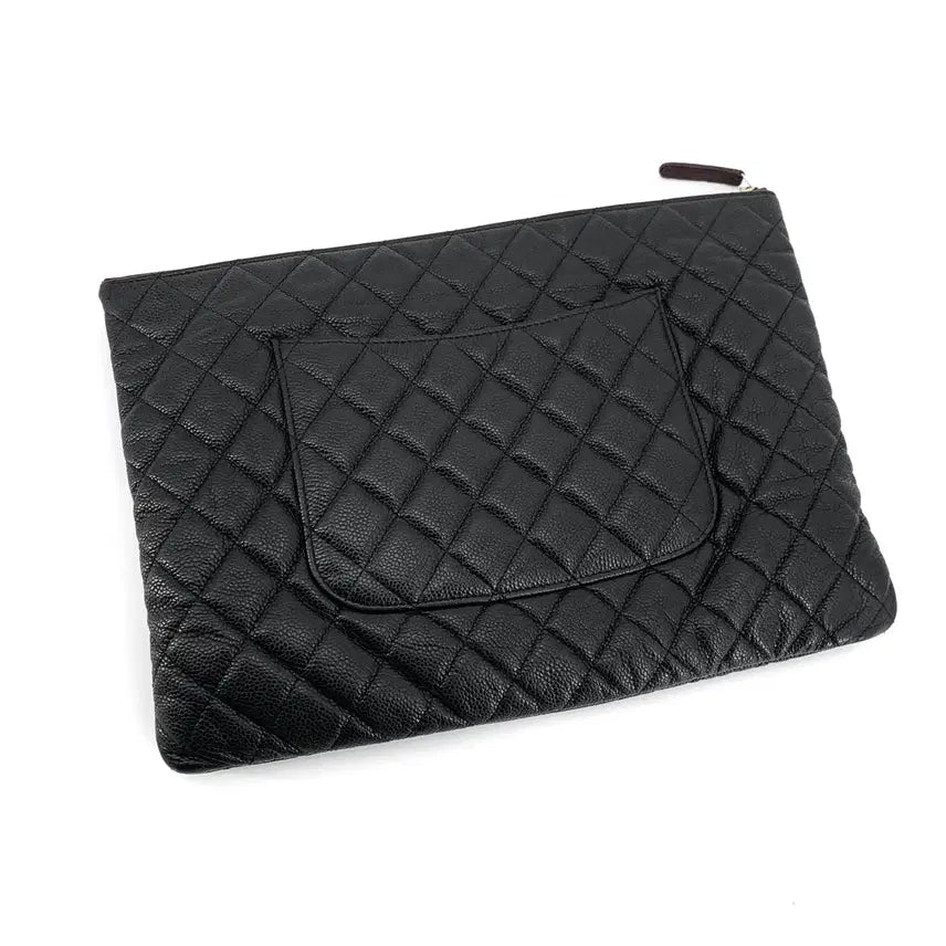 [BUNJANG] Chanel Classic Caviar Gold Hardware Clutch Large / 샤넬 클래식 캐비어 금장 클러치 라지