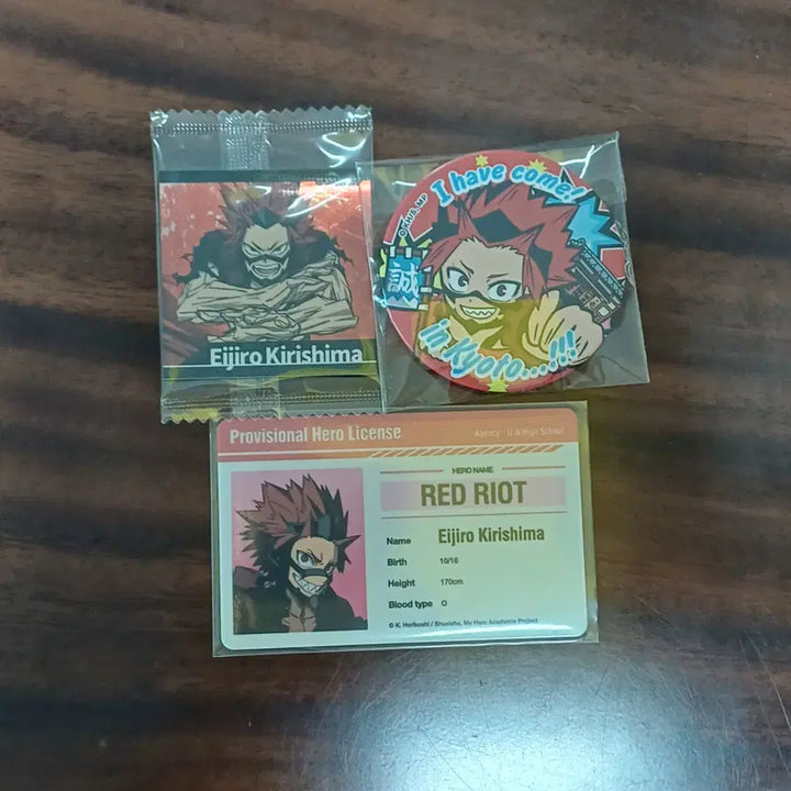 [BUNJANG] My Hero Academia Eijiro Kirishima Heroes License Bundle / 히로아카 키리시마 에이지로 스티커 캔뱃지 히어로즈 라이선스