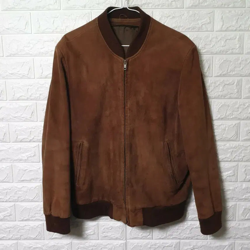[BUNJANG] Sheepskin Suede Bomber Jacket / 산양가죽 브라운 스웨이드 블루종 자켓 판매합니다