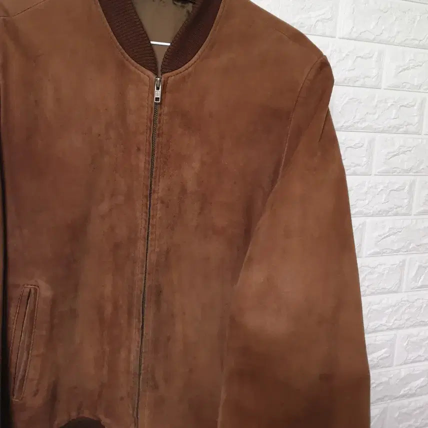 [BUNJANG] Sheepskin Suede Bomber Jacket / 산양가죽 브라운 스웨이드 블루종 자켓 판매합니다