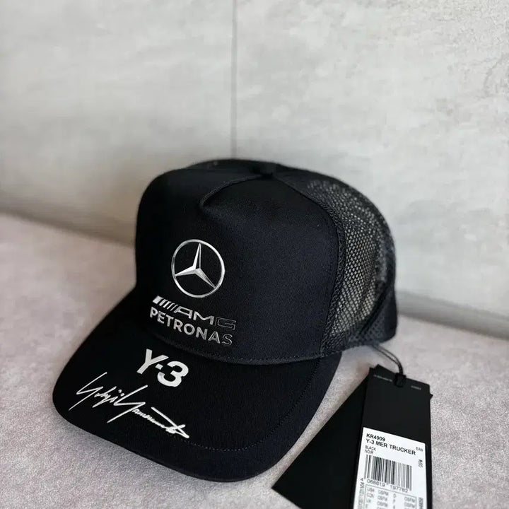 [BUNJANG] Y-3 Mercedes-Benz F1 Collaboration Black Snapback Hat / (새상품) Y-3 벤츠 F1 콜라보 모자 캡 스냅백 블랙