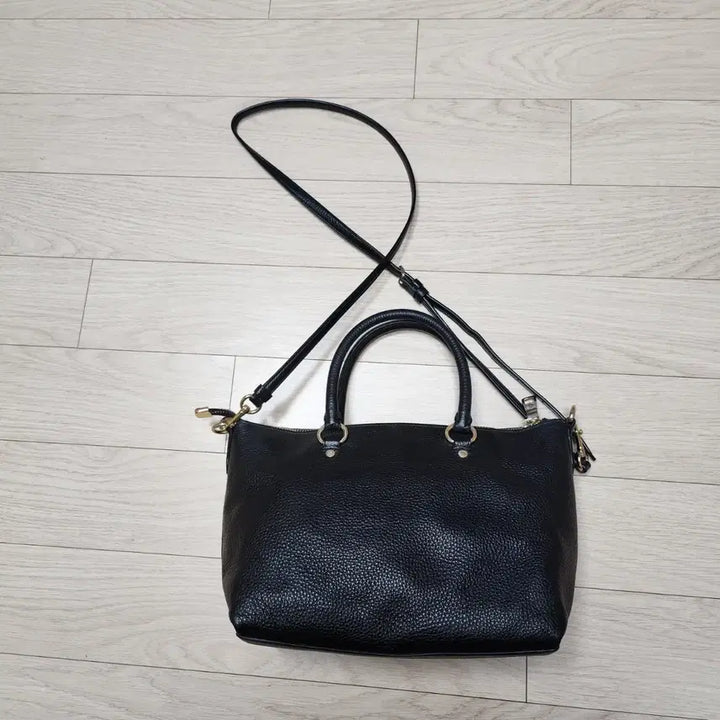 [BUNJANG] Coach Black Leather Tote Bag Crossbody Bag / 코치 블랙 레더 토트백 크로스백