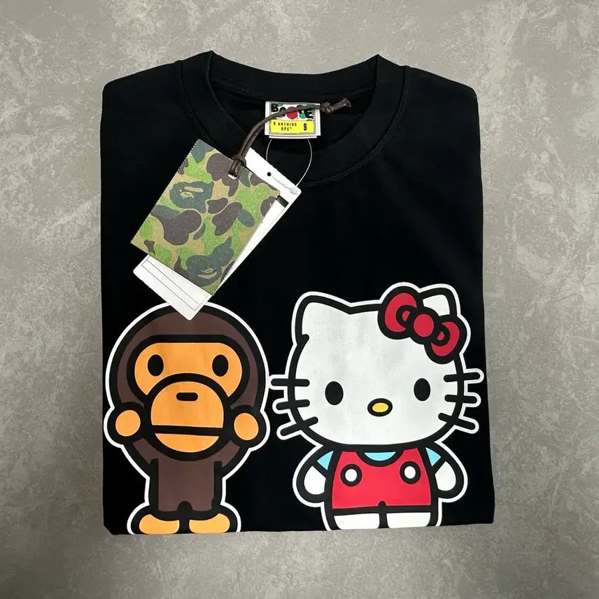 [BUNJANG] BAPE Hello Kitty Collaboration T-shirt Black S / 베이프 X 헬로키티 콜라보 티셔츠 블랙 S