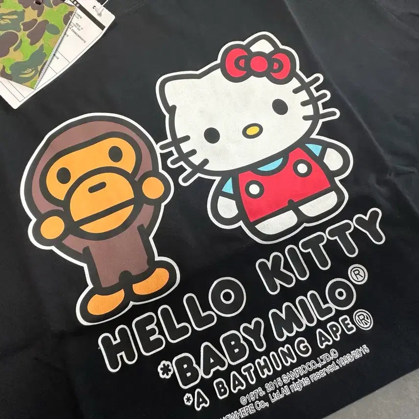 [BUNJANG] BAPE Hello Kitty Collaboration T-shirt Black S / 베이프 X 헬로키티 콜라보 티셔츠 블랙 S