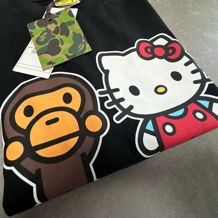 [BUNJANG] BAPE Hello Kitty Collaboration T-shirt Black S / 베이프 X 헬로키티 콜라보 티셔츠 블랙 S