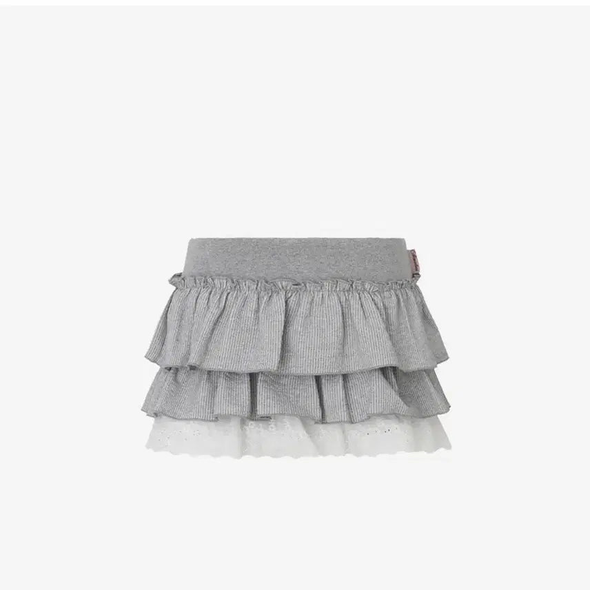 [BUNJANG] Newerlin Bubble Cancan Lace Mini Skirt / 뉴얼린 Bubble cancan레이스 미니스커트 캉캉 프릴치마 그레이 S