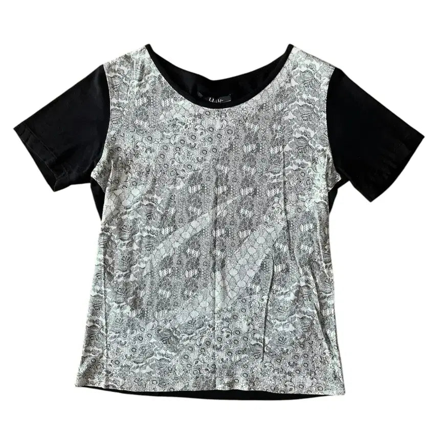[BUNJANG] LIMI feu Lace Paisley Graphic T-Shirt / 요지 야마모토 리미 푸 레이스 페이즐리 그래픽 반팔 티셔츠