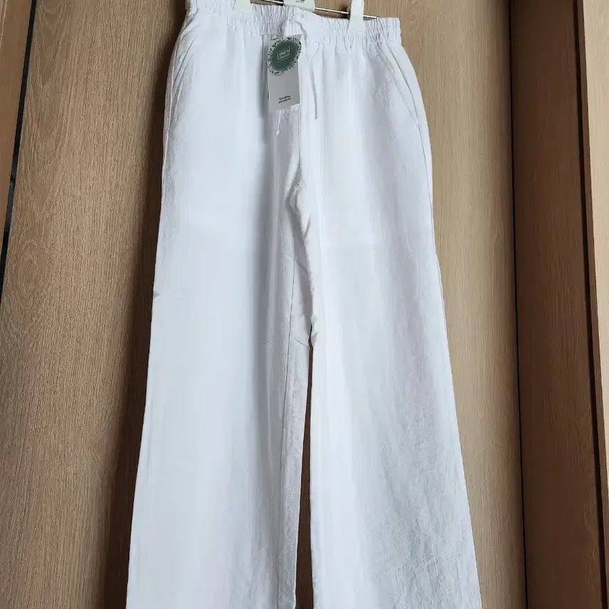 [BUNJANG] White Linen Wide Pants / 화이트 린넨 와이드 팬츠 새상품